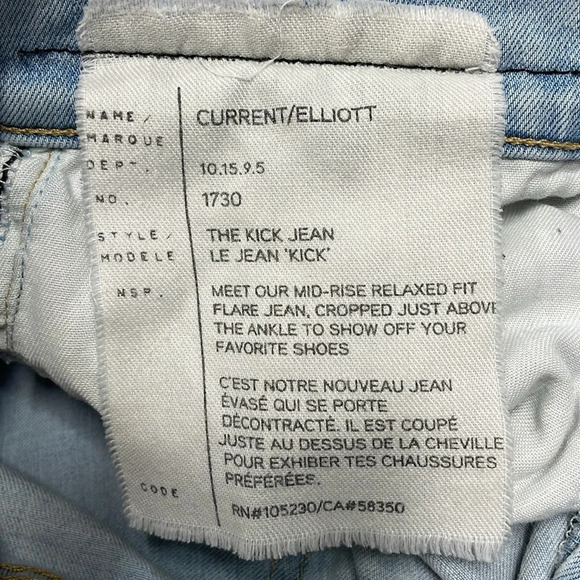 Current/Elliott The Kick Jean Solstice with Cut Hem Distressed 29 - Picture 12 of 14
